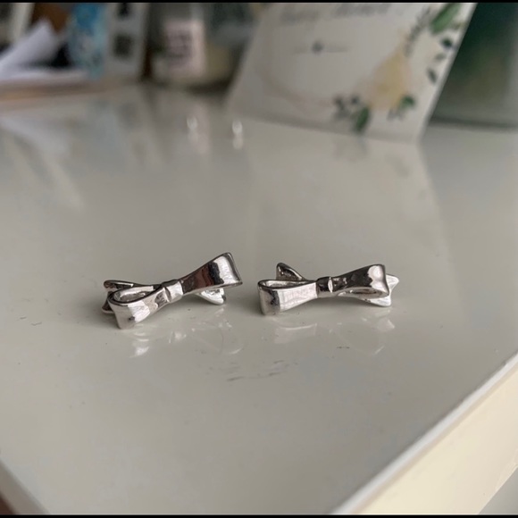 kate spade Jewelry - Kate Spade Silver Bows Earrings